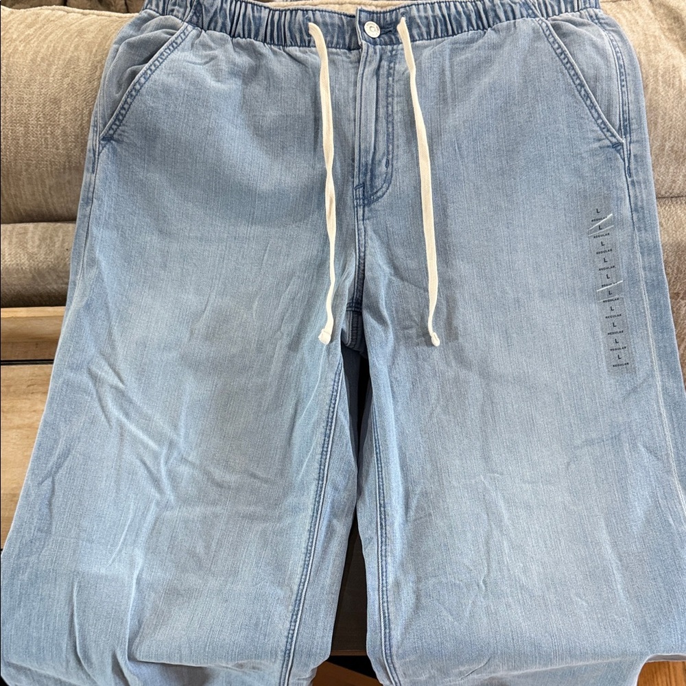 American Eagle Outfitters Light Blue Wide Leg Jeans - Picture 6 of 6